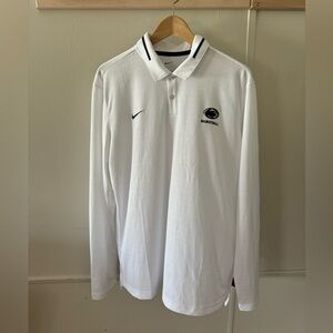 Nike Penn State Basketball Long Sleeve Polo Shirt Men’s Large White